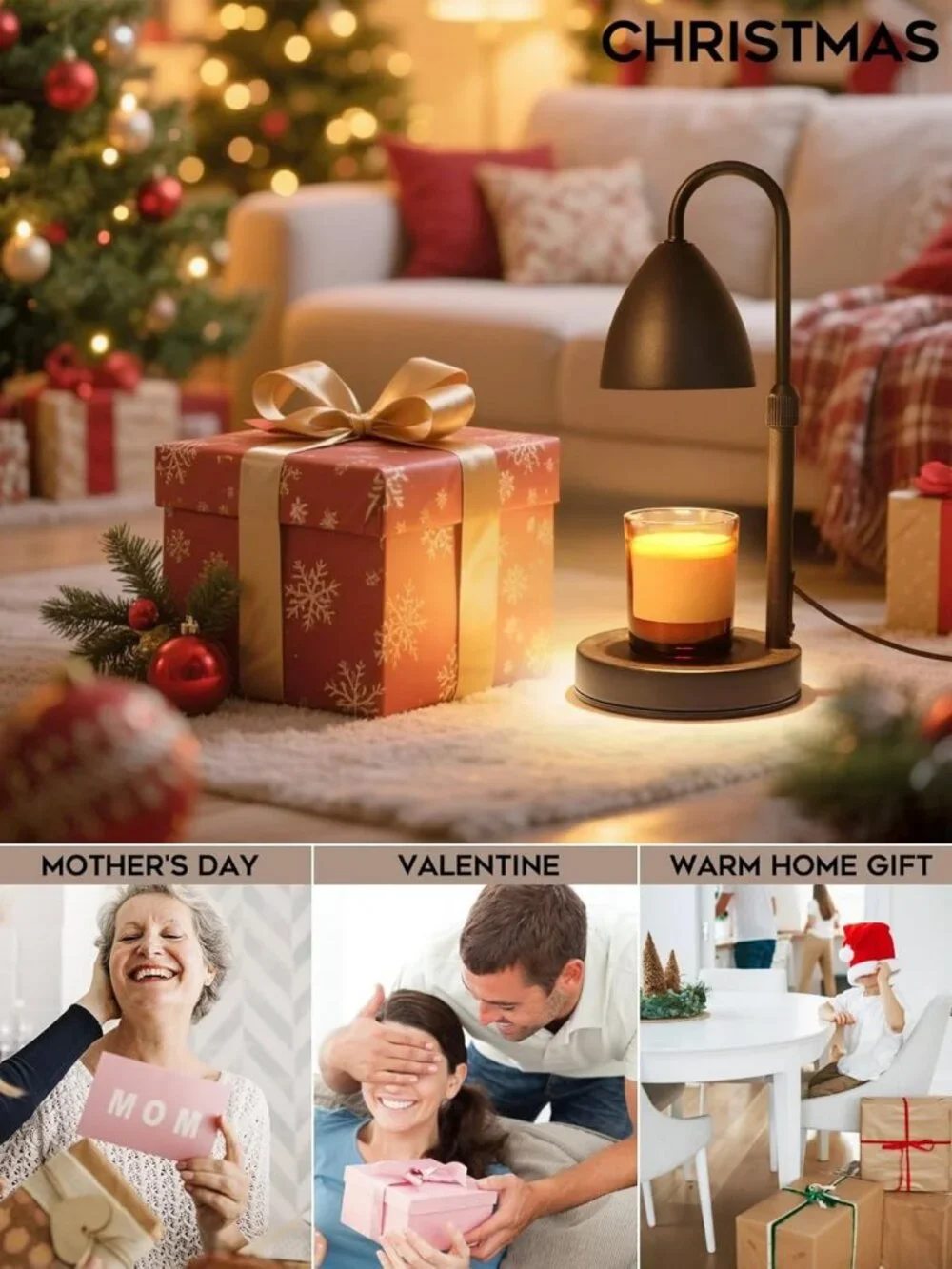 Dimmable Candle Warmer Lamp with Timer, Adjustable Wax Melter for Home Decor